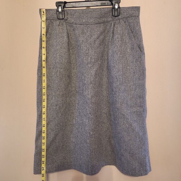 Pant Her 100% Wool Gray Skirt  Medium A Line VTG Office Work Formal Wear - Picture 3 of 6